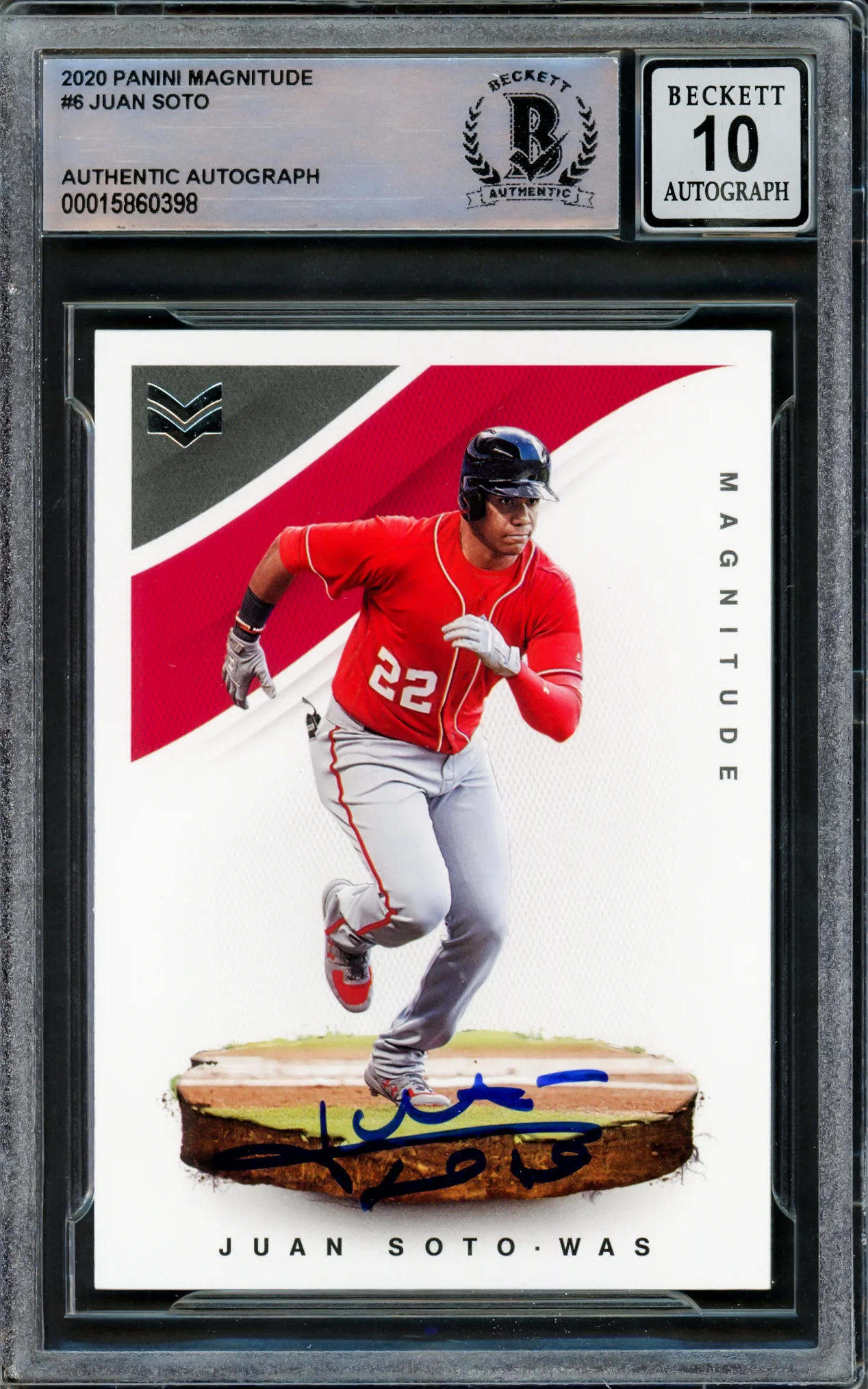 Juan Soto Autographed 2020 Panini Magnitude Card #6 Washington Nationals Auto Grade Gem Mint 10 Beckett BAS #15860398