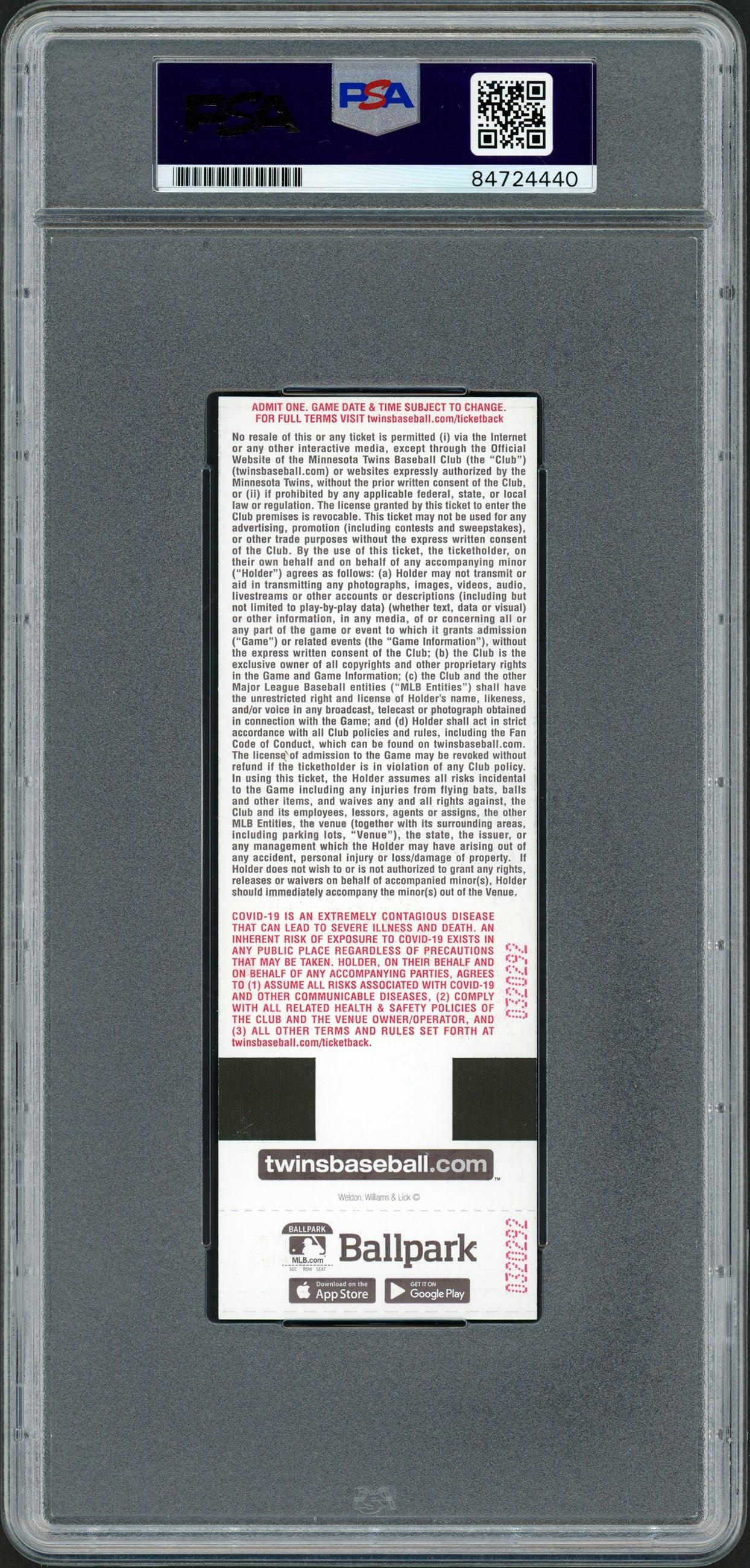 Julio Rodriguez Autographed MLB Debut Ticket 4/8/22 Seattle Mariners Stadium Picture In Blue PSA/DNA Stock #209769 - Image 2