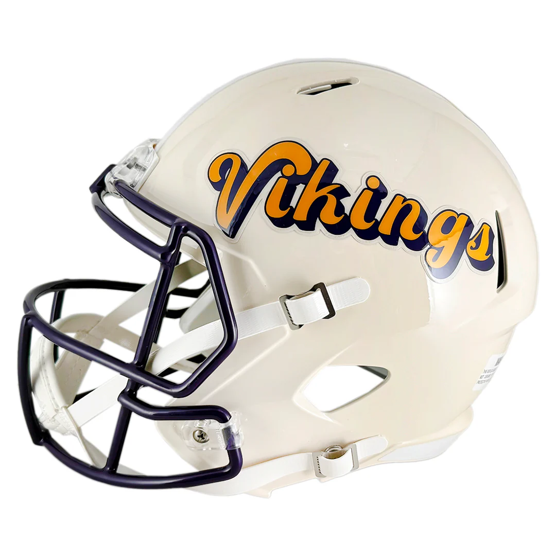 Justin Jefferson Signed Minnesota Vikings Retro Speed Full-Size Replica Football Helmet (Beckett) - Image 4