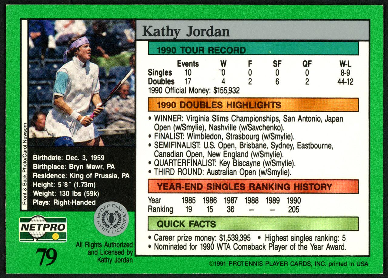 Kathy Jordan Autographed 1991 NetPro Tour Star Card #79 SKU #148269 - Image 2