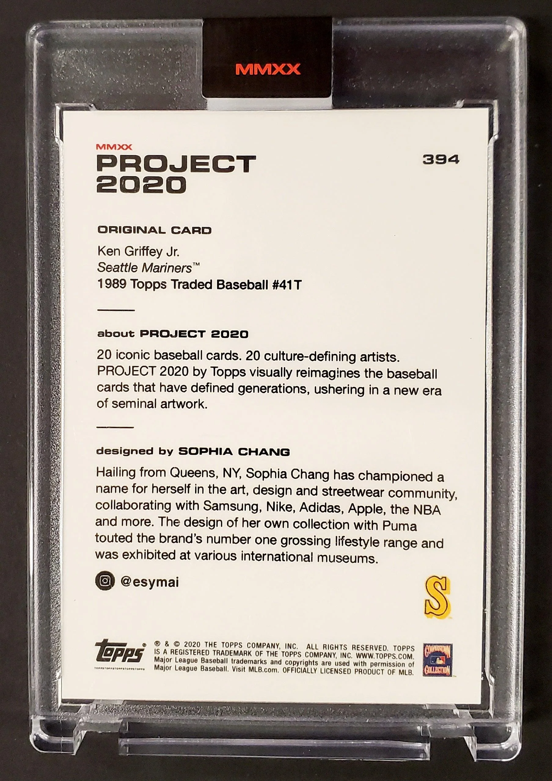 Ken Griffey Jr. 2020Topps Project Sophia Chang Rainbow Foil Card #394 Seattle Mariners SKU #189488 - Image 2