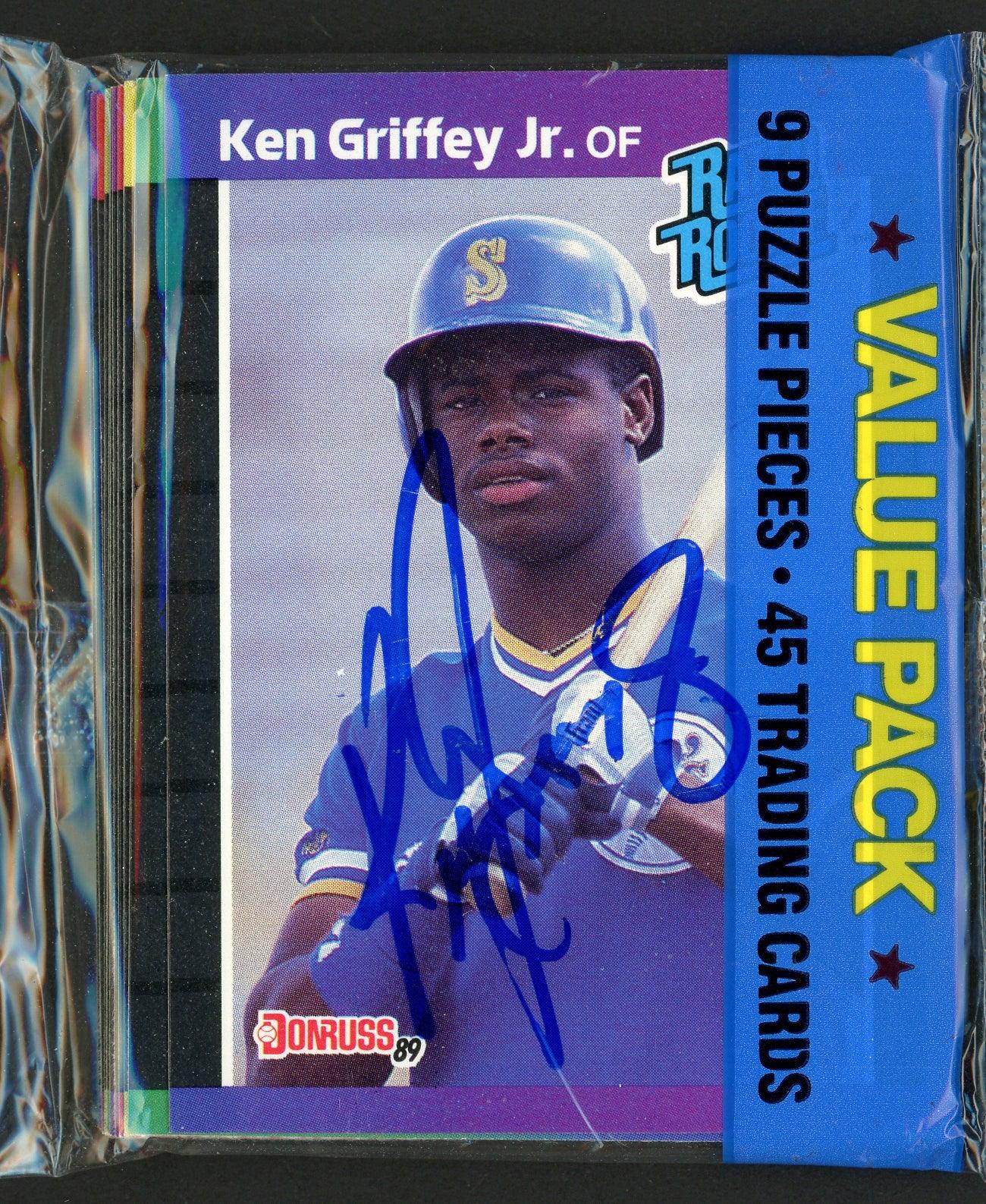 Ken Griffey Jr. Autographed 1989 Donruss Baseball Sealed Rack Pack Rookie Card #33 Seattle Mariners Beckett BAS #AA00382 - Image 2