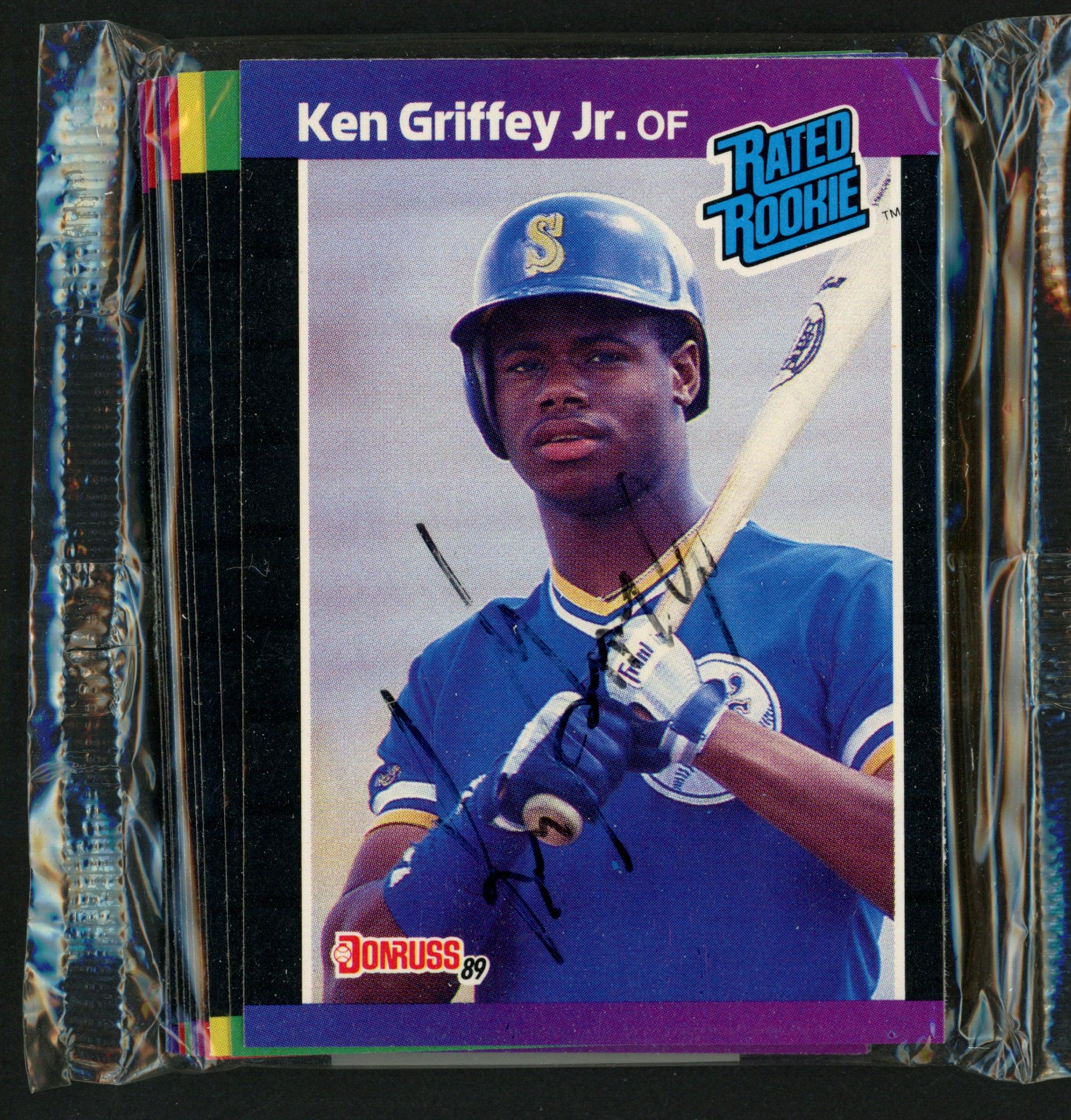Ken Griffey Jr. Autographed 1989 Donruss Baseball Sealed Rack Pack Rookie Card Seattle Mariners Beckett BAS #A34785 - Image 2