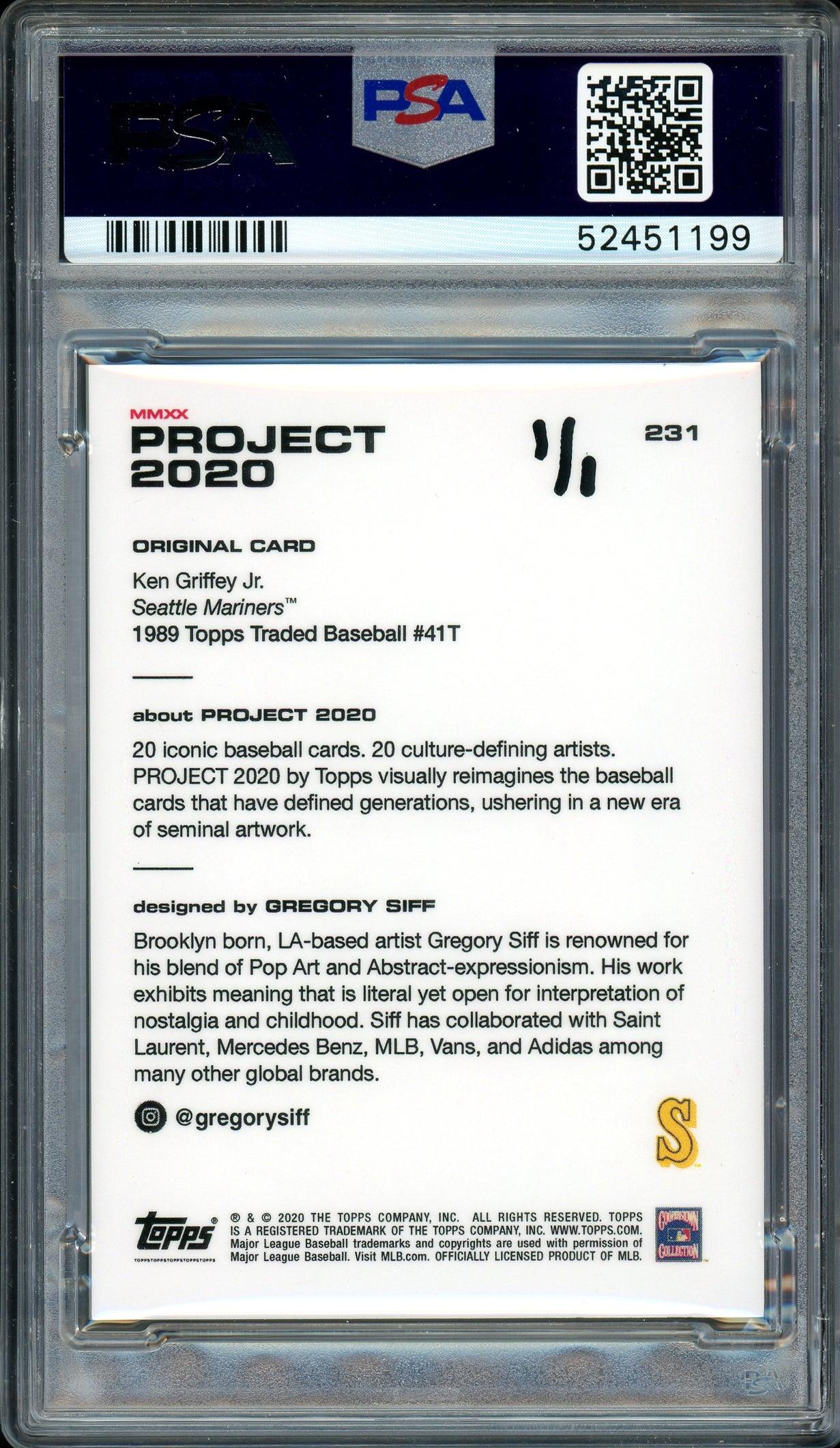 Ken Griffey Jr. Autographed Topps Project 2020 Gregory Siff Card #231 Seattle Mariners "1989" #1/1 PSA/DNA #52451199 - Image 2