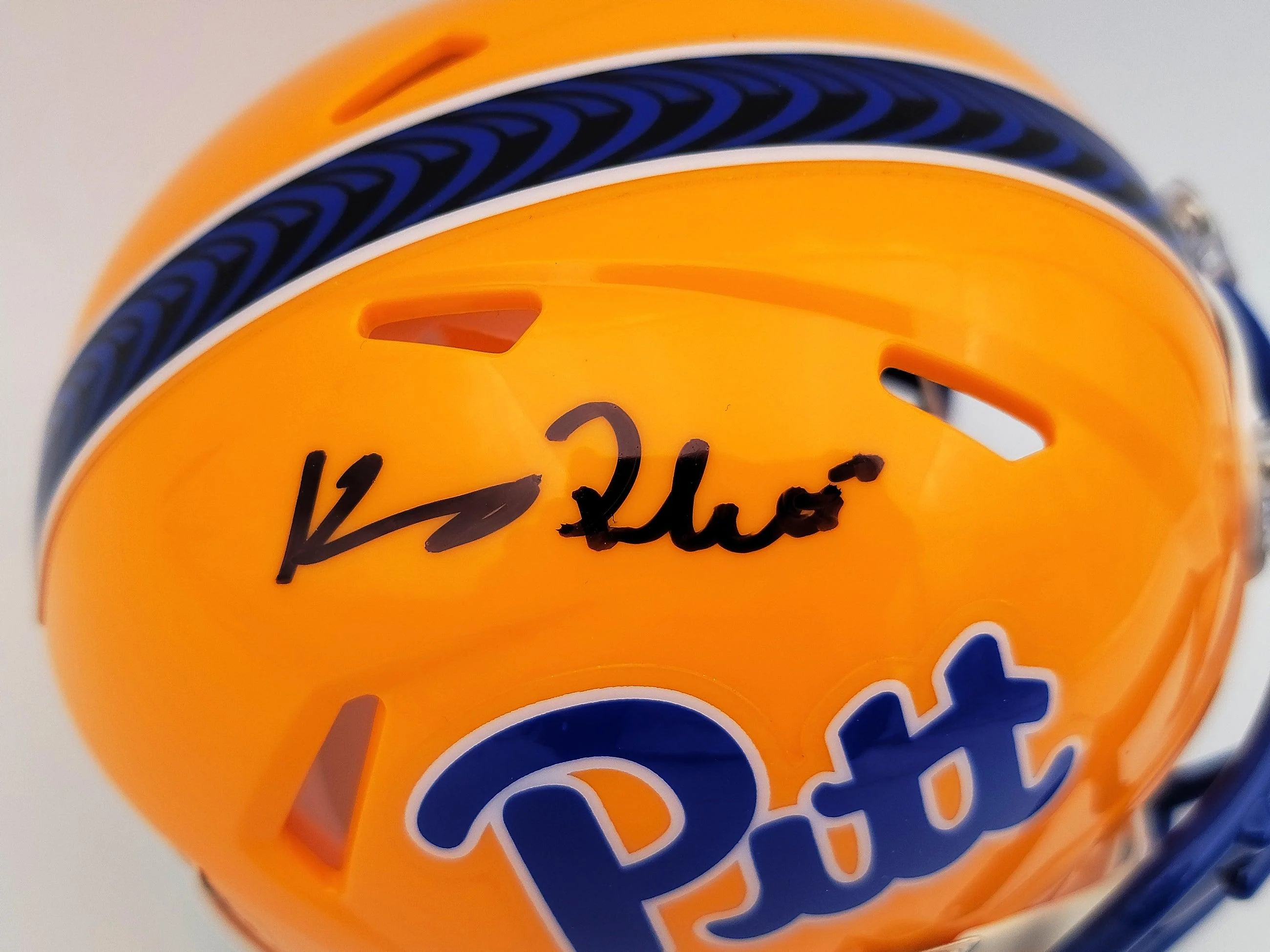 Kenny Pickett Autographed Pittsburgh Panthers Yellow Speed Mini Helmet Beckett BAS QR Stock #202974 - Image 2