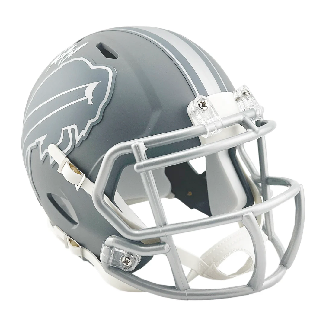 Keon Coleman Signed Buffalo Bills Slate Alternate Speed Mini Football Helmet (Beckett) - Image 3