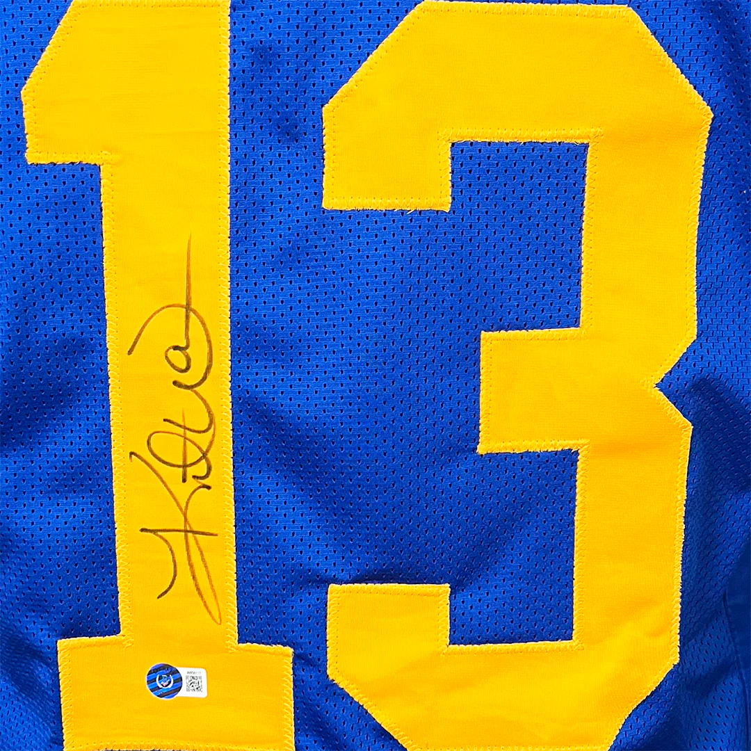 Kurt Warner Signed St. Louis Blue Football Jersey (JSA) - Image 2
