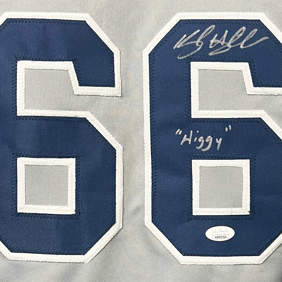 Kyle Higashioka Signed Higgy Inscription New York Grey Baseball Jersey (JSA) - Image 2