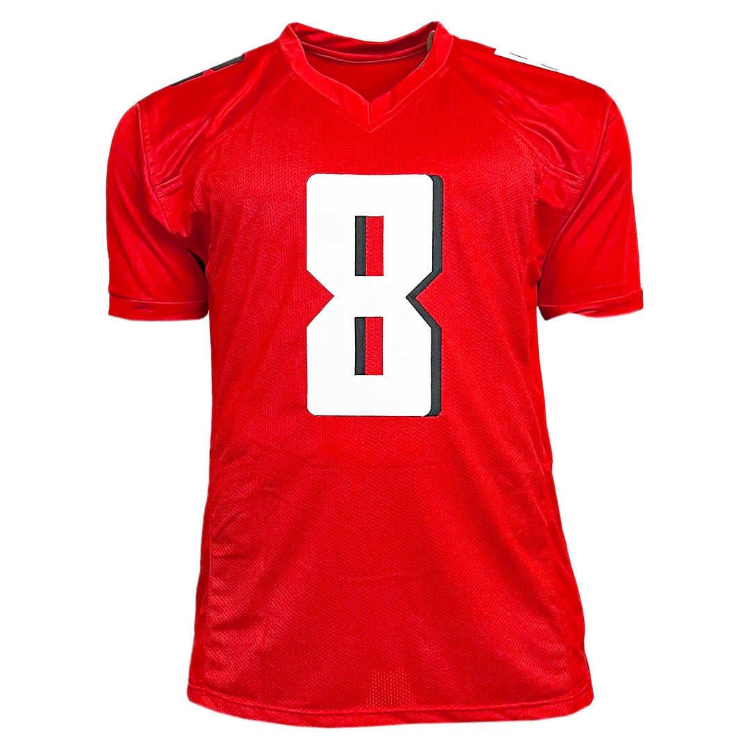 Kyle Pitts Sr Signed Atlanta Red Football Jersey (Beckett) - Image 2