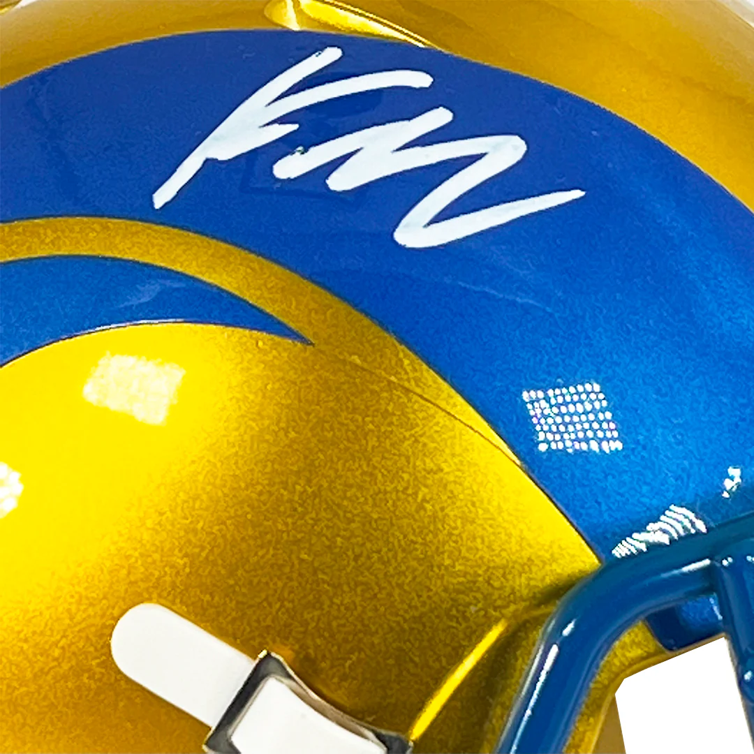 Kyren Williams Signed Los Angeles Rams Flash Mini Football Helmet (Beckett) - Image 2