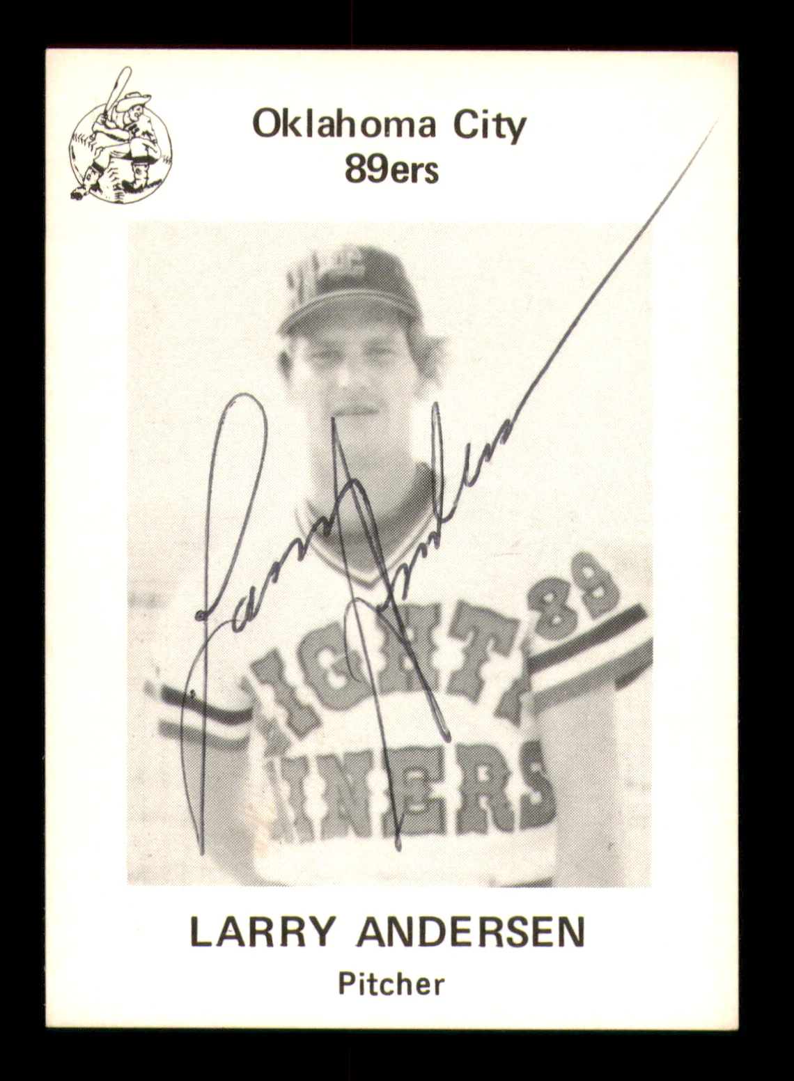 Larry Andersen Autographed 1975 Rookie Card #7 Oklahoma City 89ers
