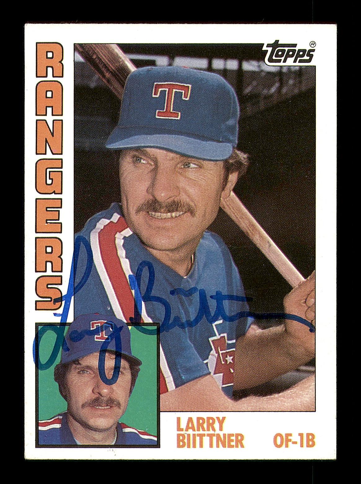Larry Biittner Autographed 1984 Topps Card #283 Texas Rangers SKU #183679