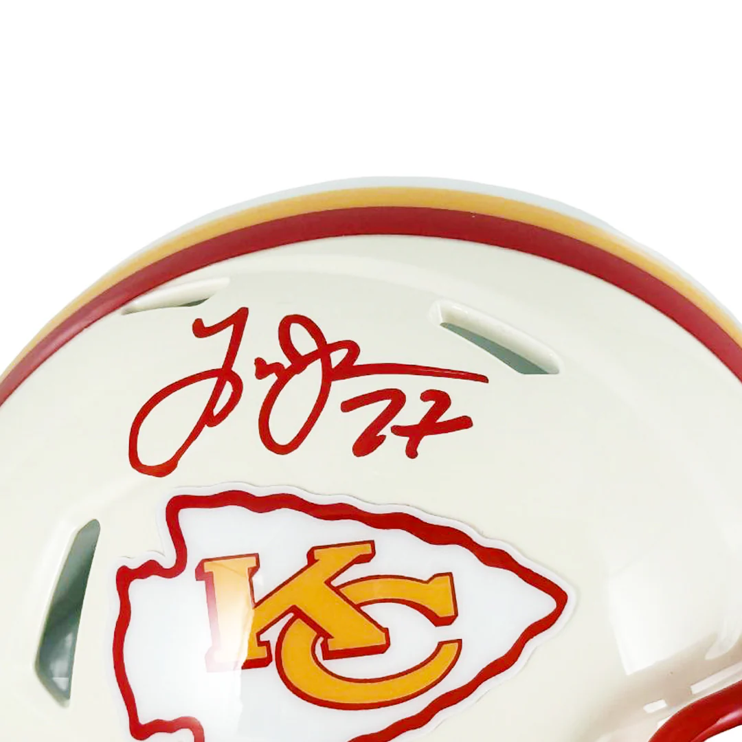 Larry Johnson Signed Kansas City Chiefs Retro Speed Mini Football Helmet (JSA) - Image 2