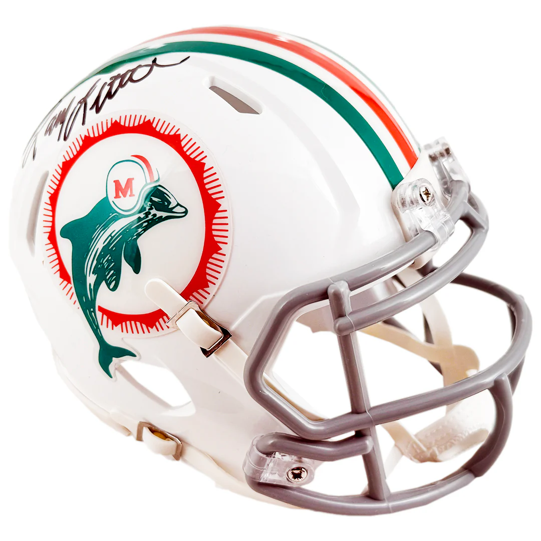 Larry Little Signed Miami Dolphins Throwback 1972 Speed Mini Football Helmet (JSA) - Image 3