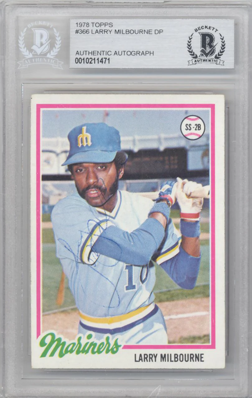 Larry Milbourne Autographed 1978 Topps Card #366 Seattle Mariners Beckett BAS #10211471