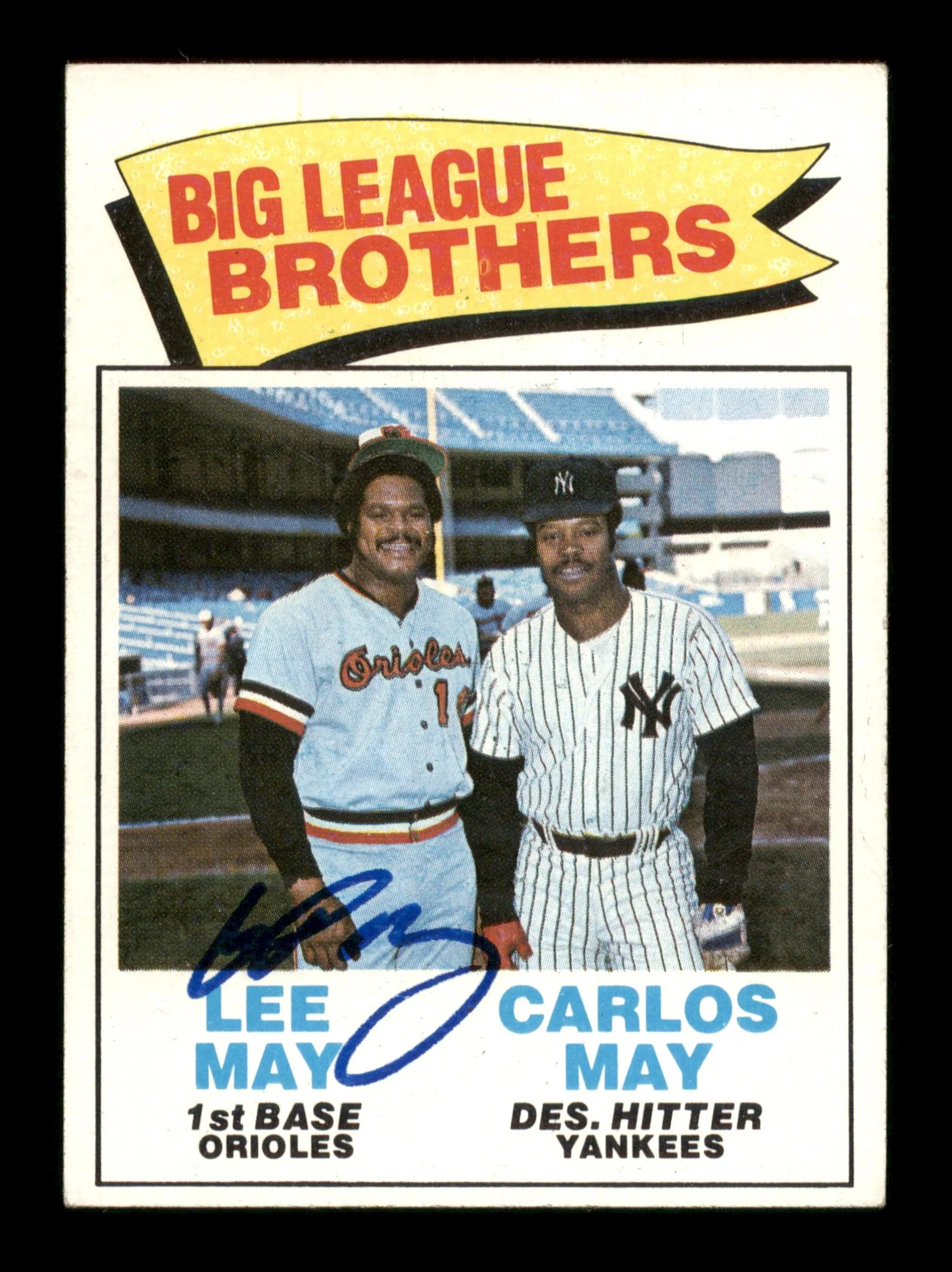Lee May Autographed 1977 Topps Card #633 Baltimore Orioles SKU #205236