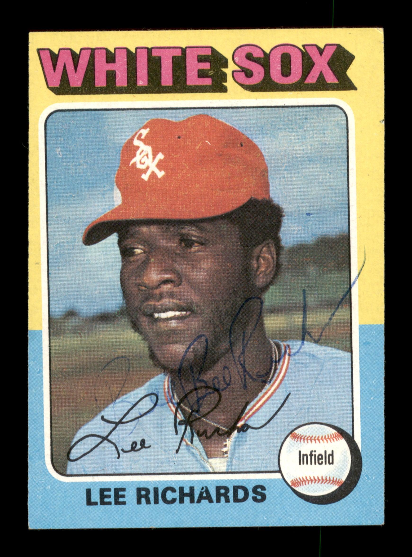 Lee Richards Autographed 1975 Topps Card #653 Chicago White Sox SKU #204505