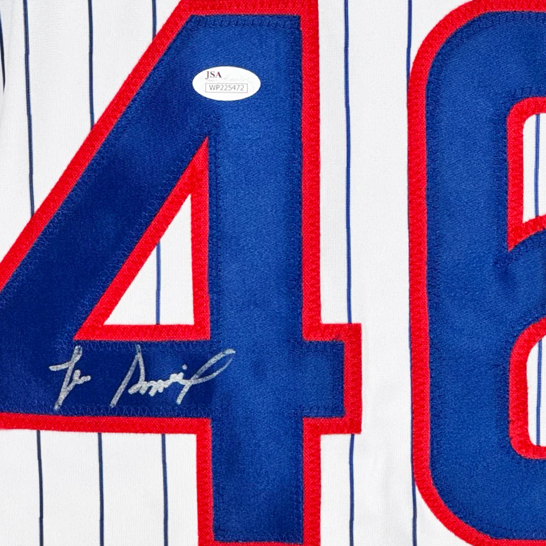 Lee Smith Signed Chicago Pinstripe Baseball Jersey (JSA) - Image 2