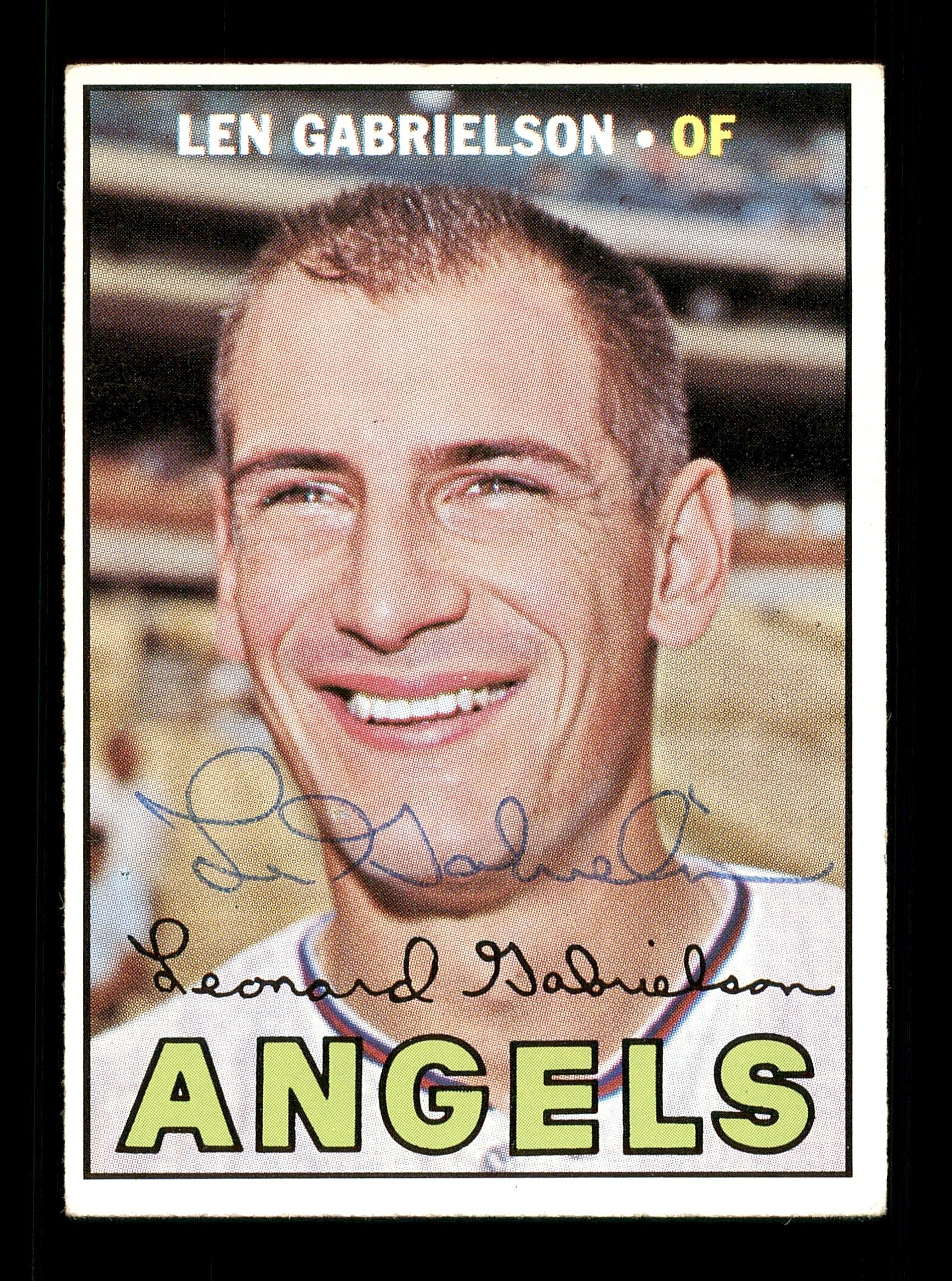 Len Gabrielson Autographed 1967 Topps Card #469 California Angels SKU #170907