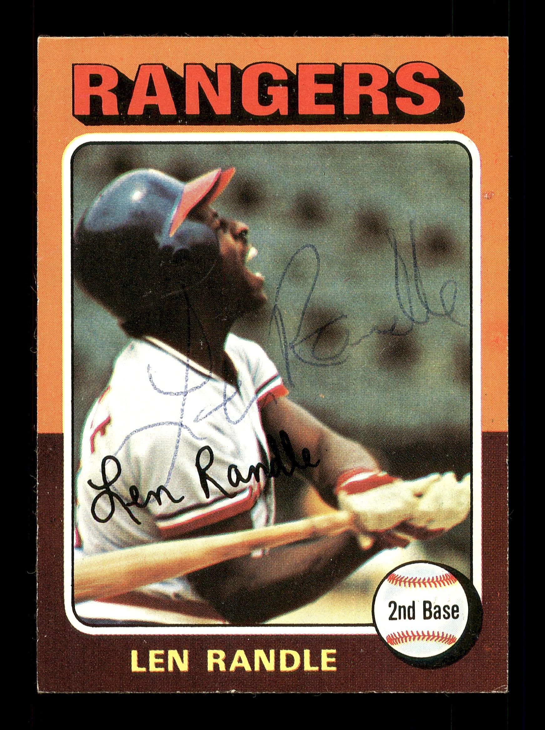 Len Randle Autographed 1975 Topps Card #259 Texas Rangers SKU #168417