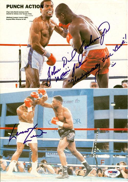 Lennox Lewis & John David Jackson Autographed Magazine Page Photo PSA/DNA #S48719