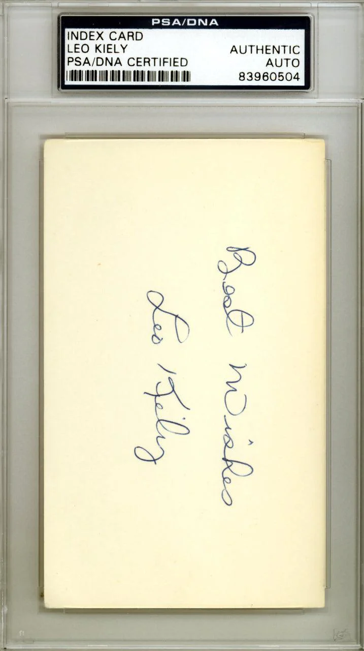 Leo Kiely Autographed 3x5 Index Card Boston Red Sox PSA/DNA #83960504