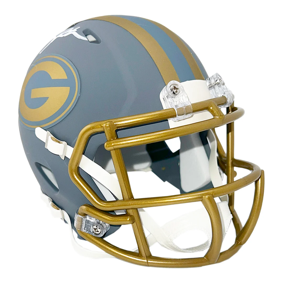 Leroy Butler Signed Green Bay Packers Slate Alternate Speed Mini Football Helmet (Beckett) - Image 3