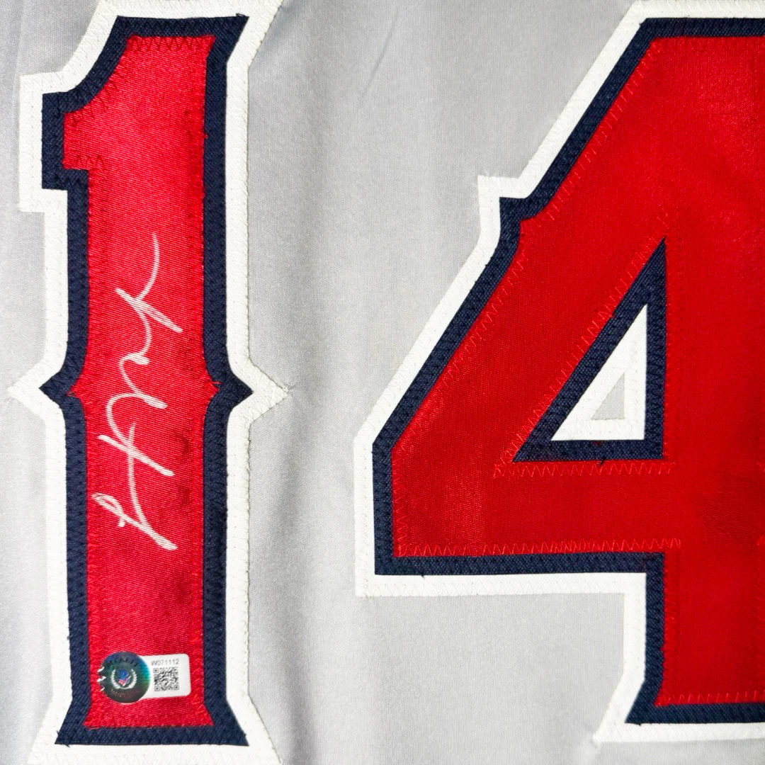 Logan O'Hoppe Signed Los Angeles Grey Baseball Jersey (Beckett) - Image 2