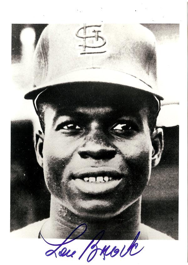 Lou Brock Autographed 5x7 Photo St. Louis Cardinals SKU #106117