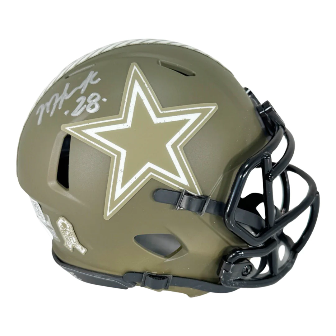 Malik Hooker Signed Dallas Cowboys Salute to Service Speed Mini Football Helmet (JSA) - Image 3