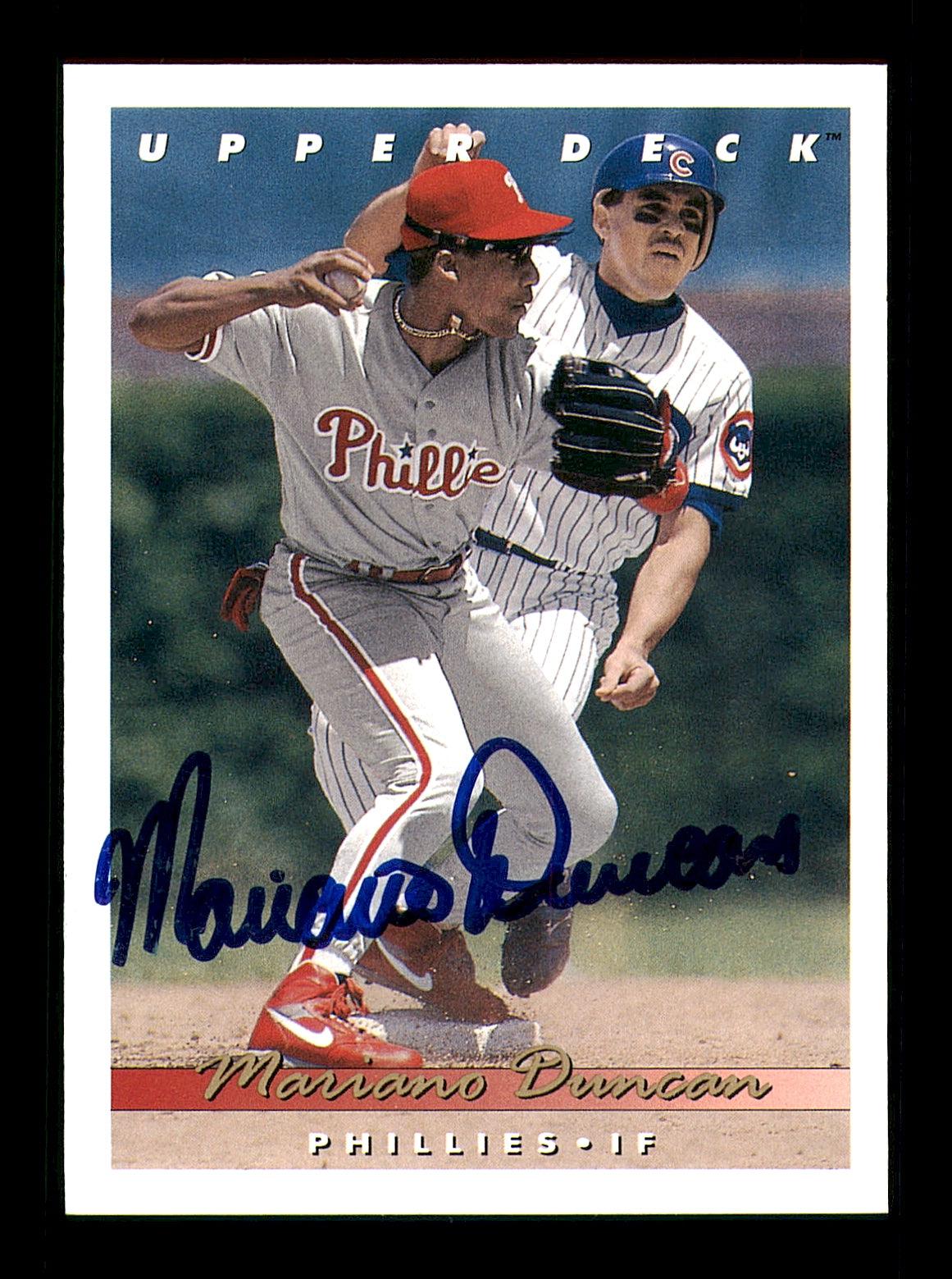 Mariano Duncan Autographed 1993 Upper Deck Card #201 Philadelphia Phillies SKU #184311