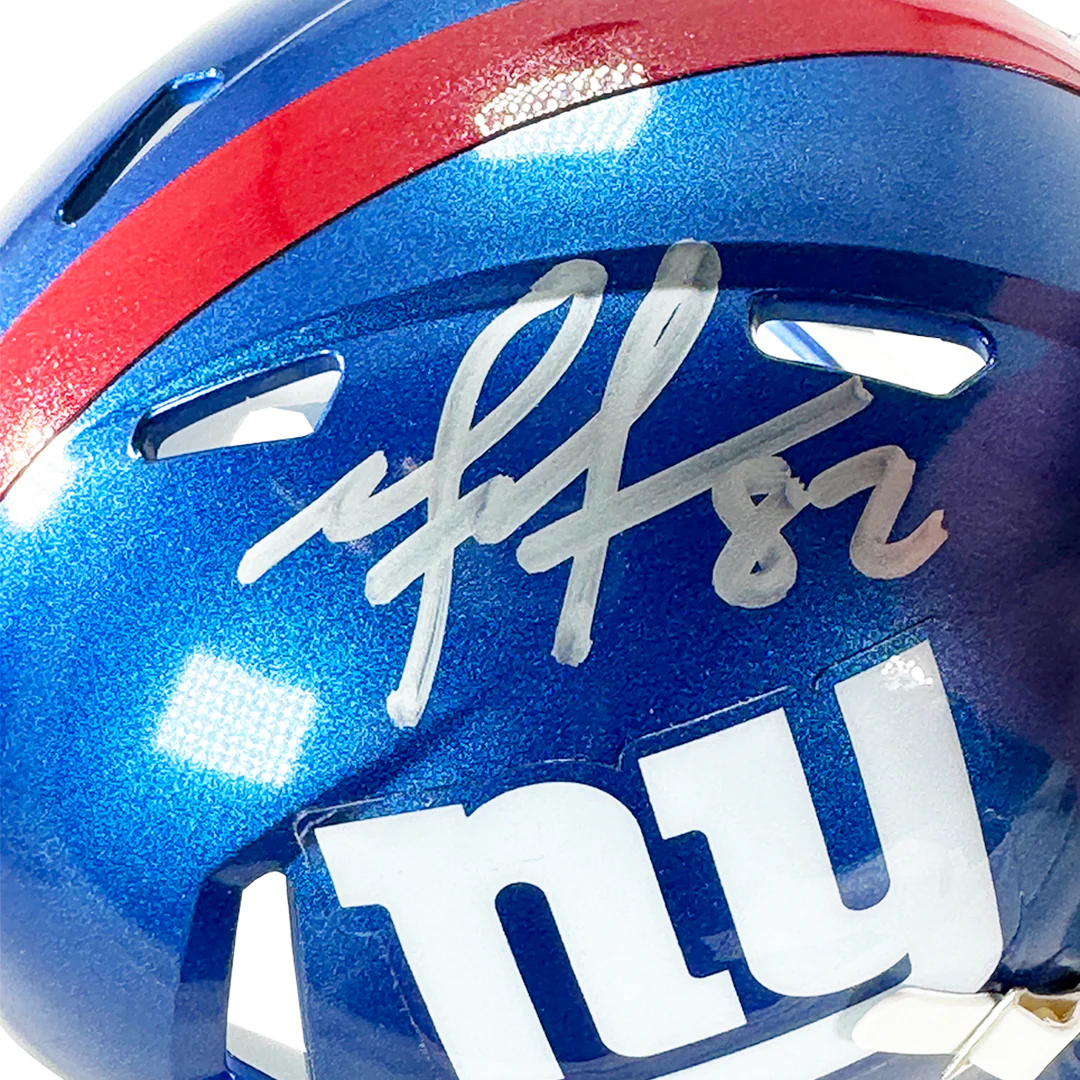 Mario Manningham Signed New York Giants Speed Mini Football Helmet (Beckett) - Image 3
