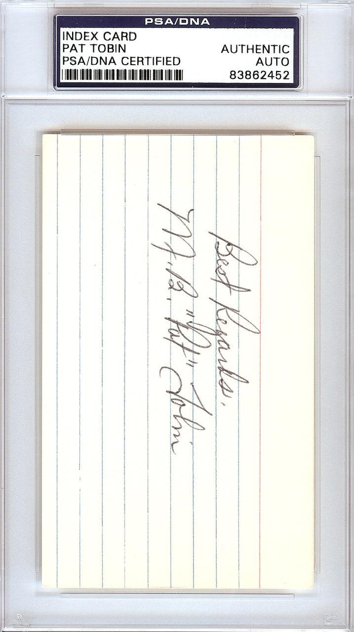 Marion Brooks M.B. "Pat" Tobin Autographed 3x5 Index Card Philadelphia A's PSA/DNA #83862452