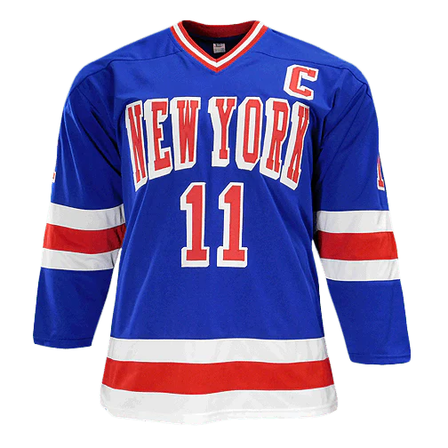 Mark Messier Signed New York Blue Hockey Jersey (JSA) - Image 2