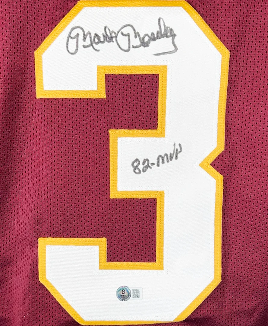 Mark Moseley Signed 82 MVP Inscription Washington Maroon Football Jersey (Beckett) - Image 2