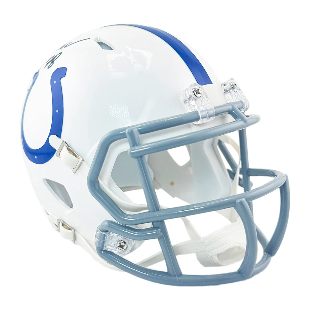 Marshall Faulk Signed Indianapolis Colts Speed Mini Football Helmet (JSA) - Image 4