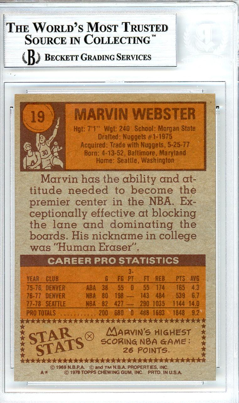 Marvin Webster Autographed 1978-79 Topps Card #19 Seattle Supersonics Beckett BAS #10712248 - Image 2