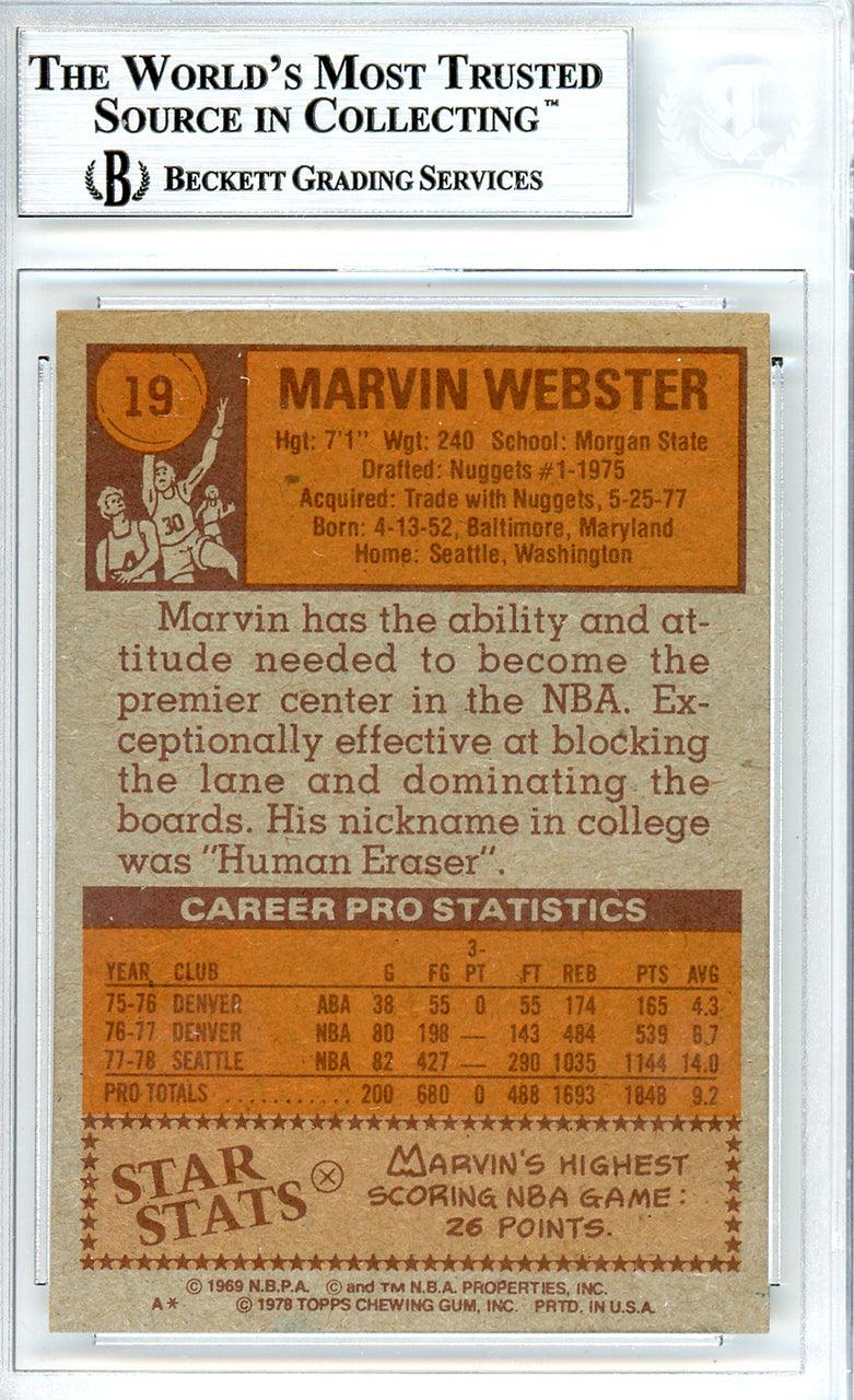 Marvin Webster Autographed 1978-79 Topps Card #19 Seattle Supersonics Beckett BAS #10712267 - Image 2