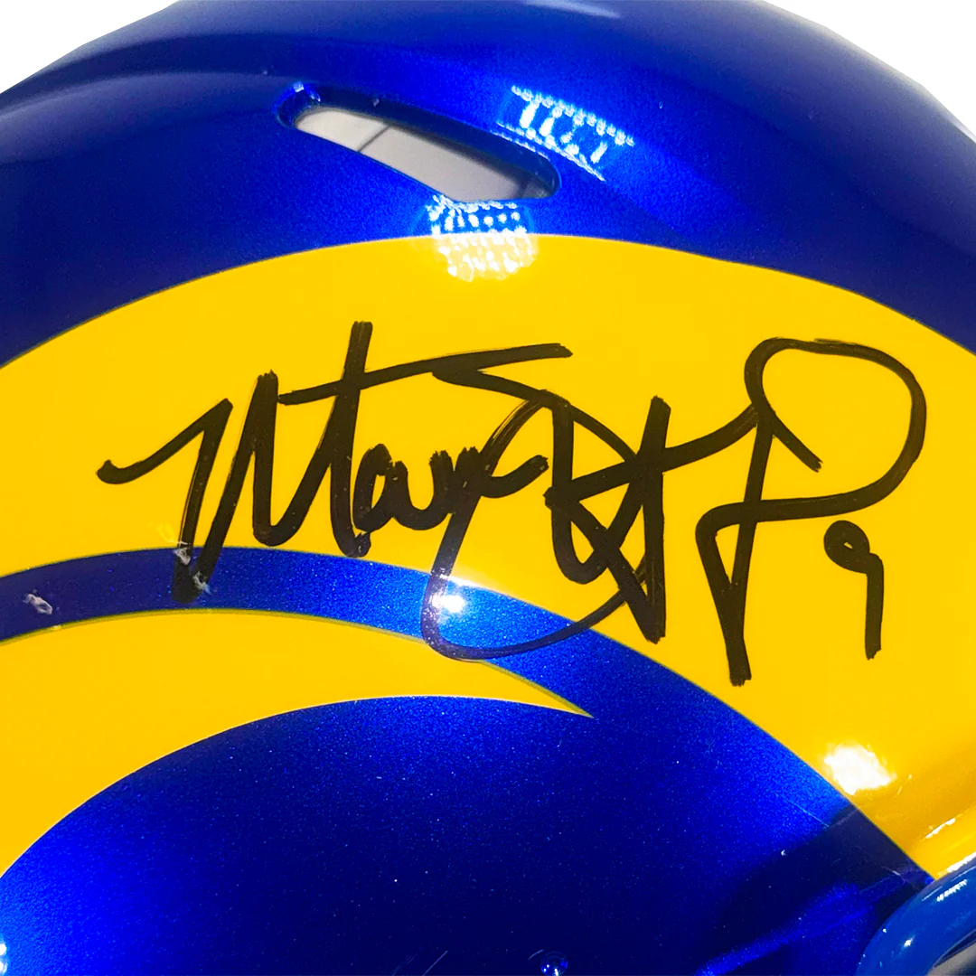 Matthew Stafford Signed Los Angeles Rams Authentic Speed Full-Size Football Helmet (Beckett) - Image 2