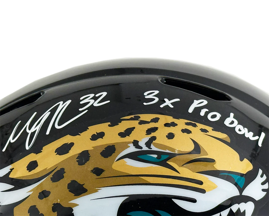 Maurice Jones-Drew Signed 3x Pro Bowl Inscription Jacksonville Jaguars Speed Full-Size Replica Football Helmet (JSA) - Image 2