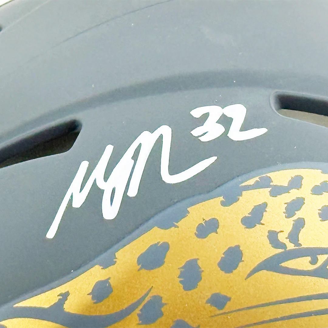 Maurice Jones-Drew Signed Jacksonville Jaguars Slate Alternate Speed Mini Football Helmet (JSA) - Image 2