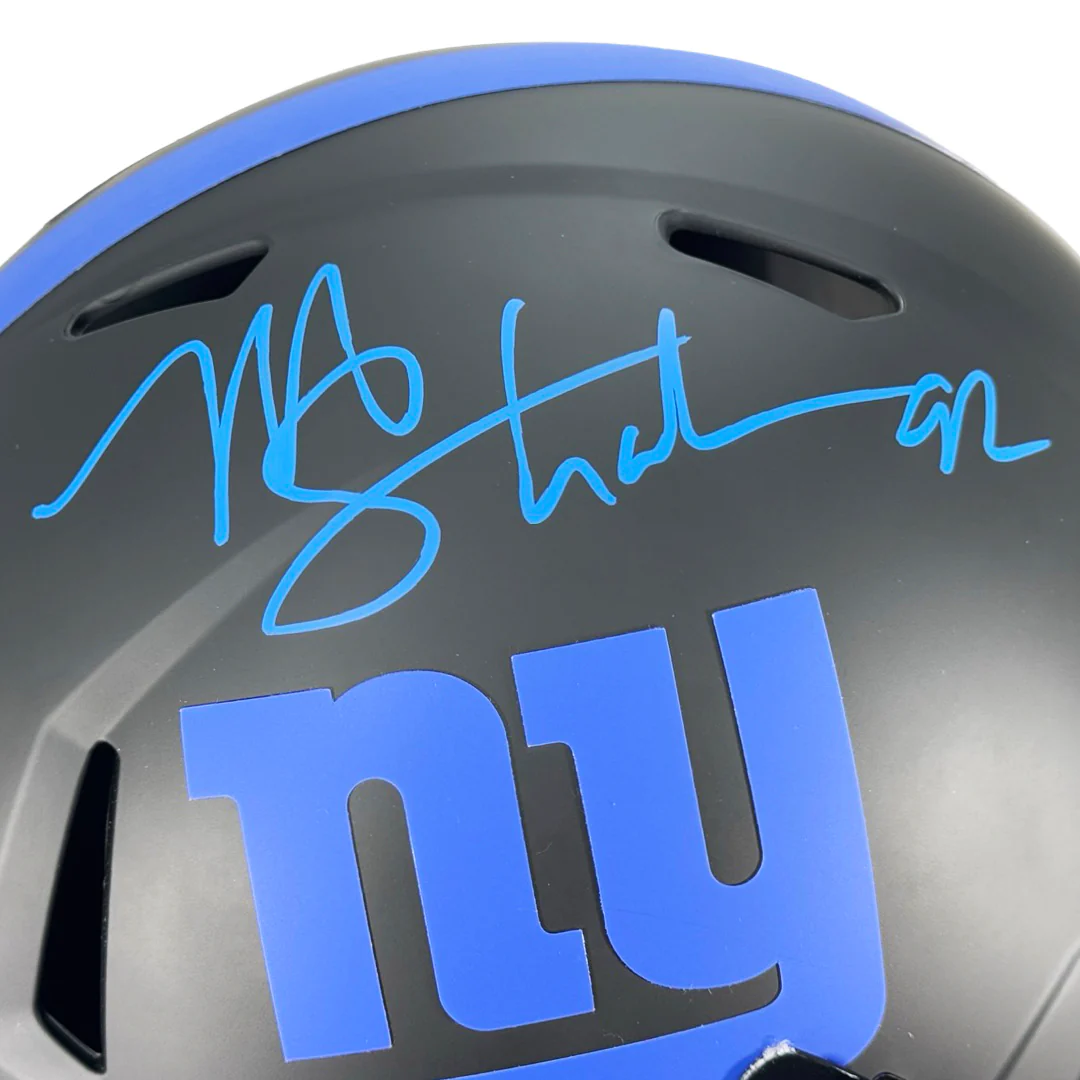 Michael Strahan Signed New York Giants Eclipse Full-Size Replica Football Helmet (Beckett) - Image 2