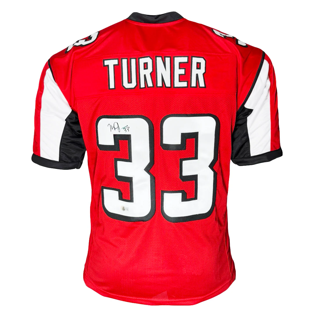 Michael Turner Signed Atlanta Red Football Jersey (Beckett)