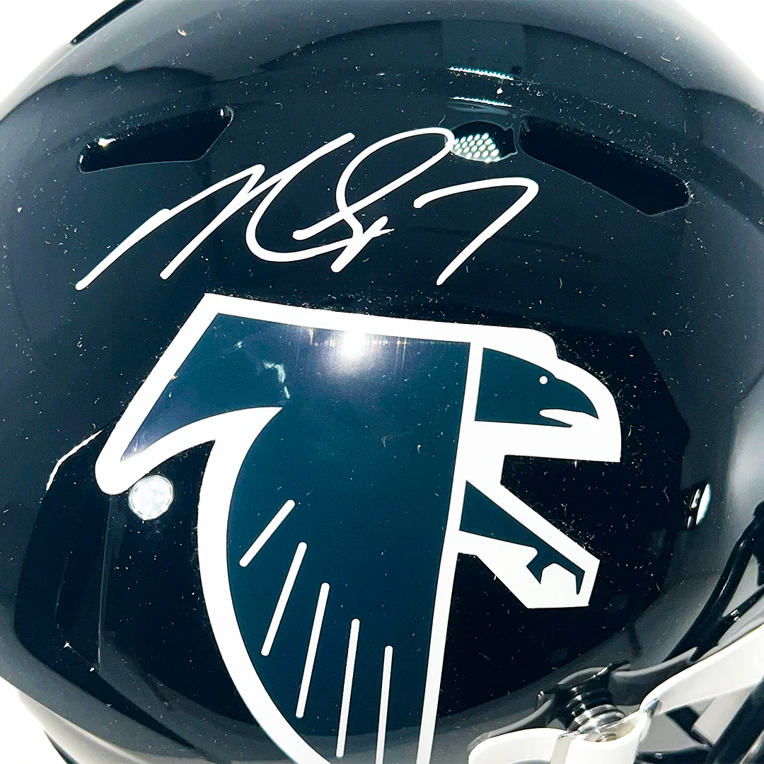Michael Vick Signed Atlanta Falcons Throwback 90-02 Speed Full-Size Replica Football Helmet (Beckett) - Image 2