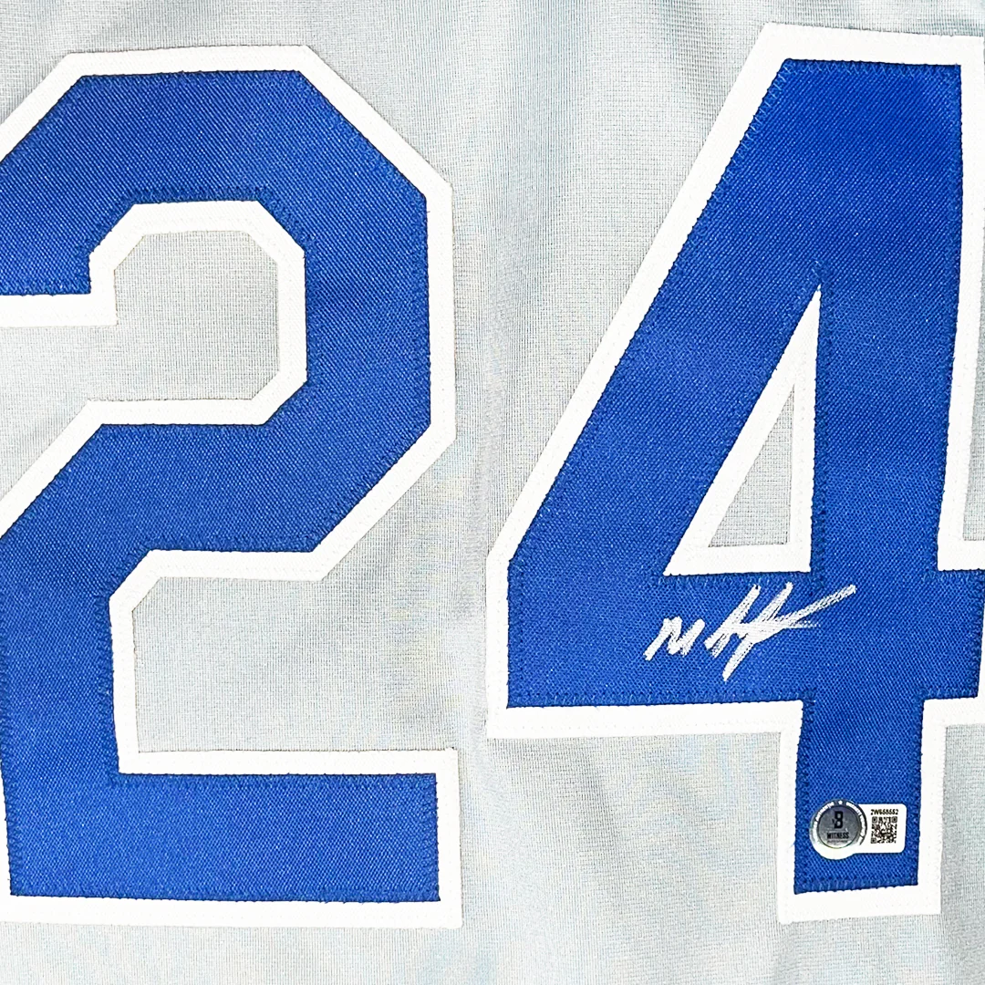 Miguel Tejada Signed Kansas City Grey Baseball Jersey (Beckett) - Image 2