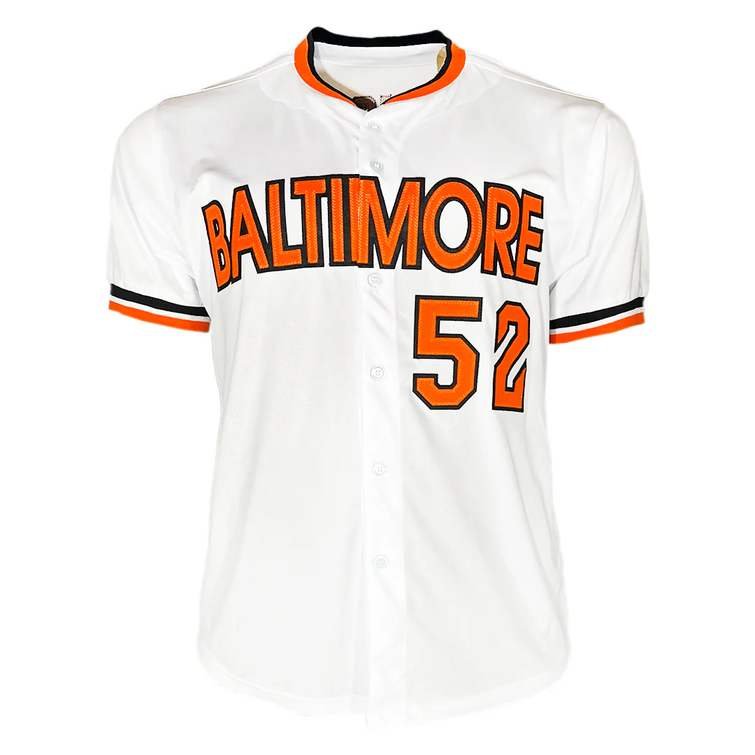 Mike Boddicker Signed 1983 WS Champs Inscription Baltimore White Baseball Jersey (JSA) - Image 3