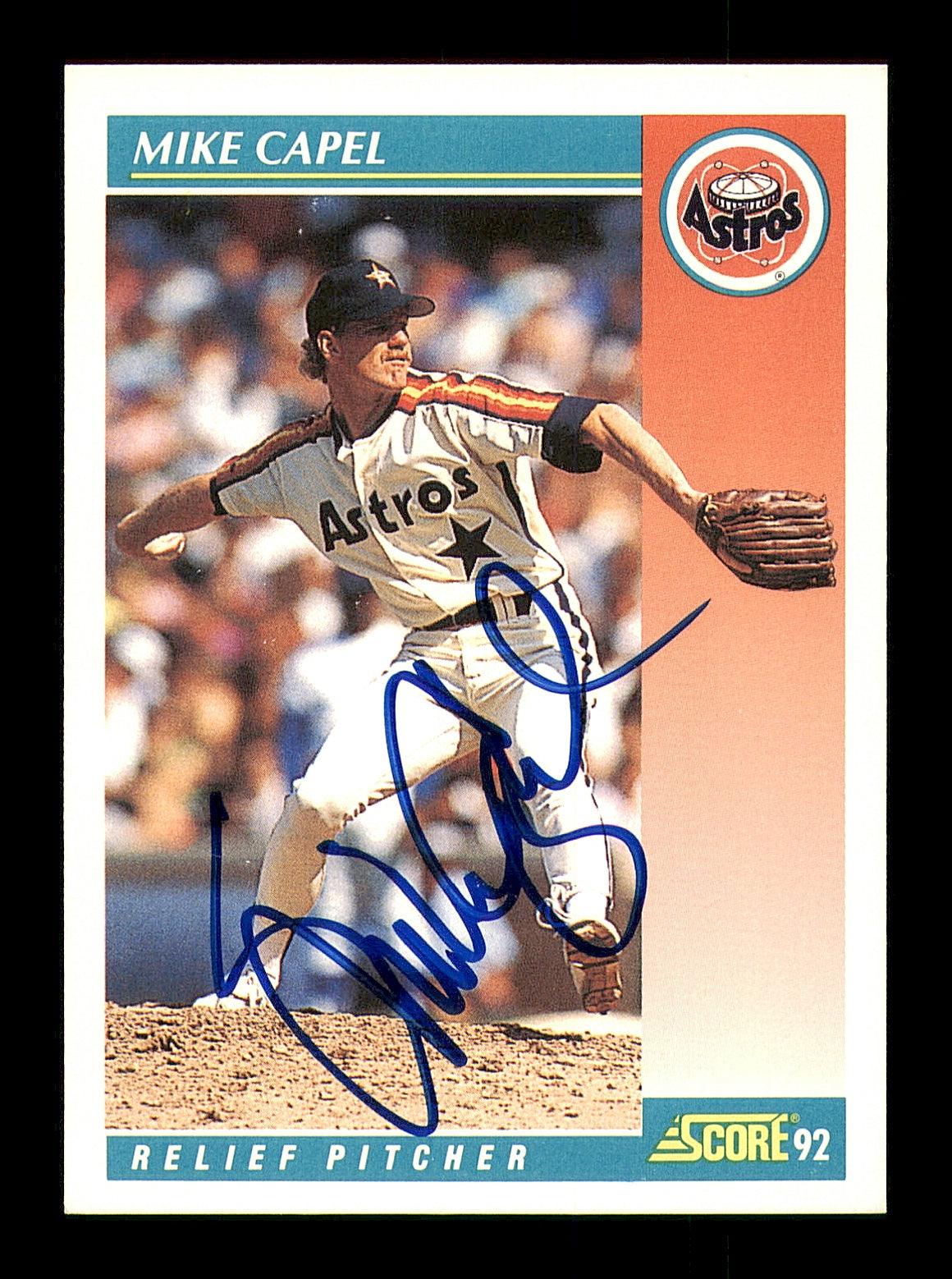 Mike Capel Autographed 1992 Score Card #687 Houston Astros SKU #183956