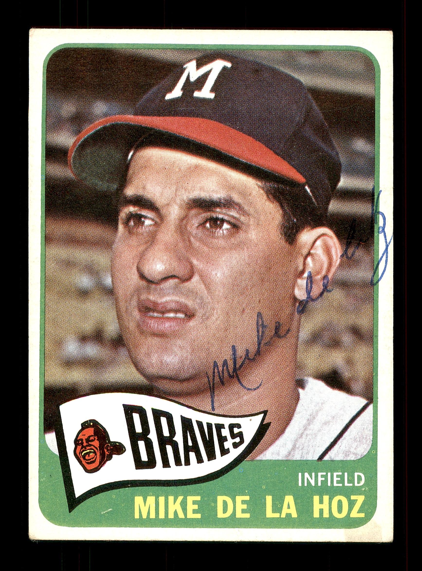 Mike De La Hoz Autographed 1965 Topps Card #182 Milwaukee Braves SKU #170436