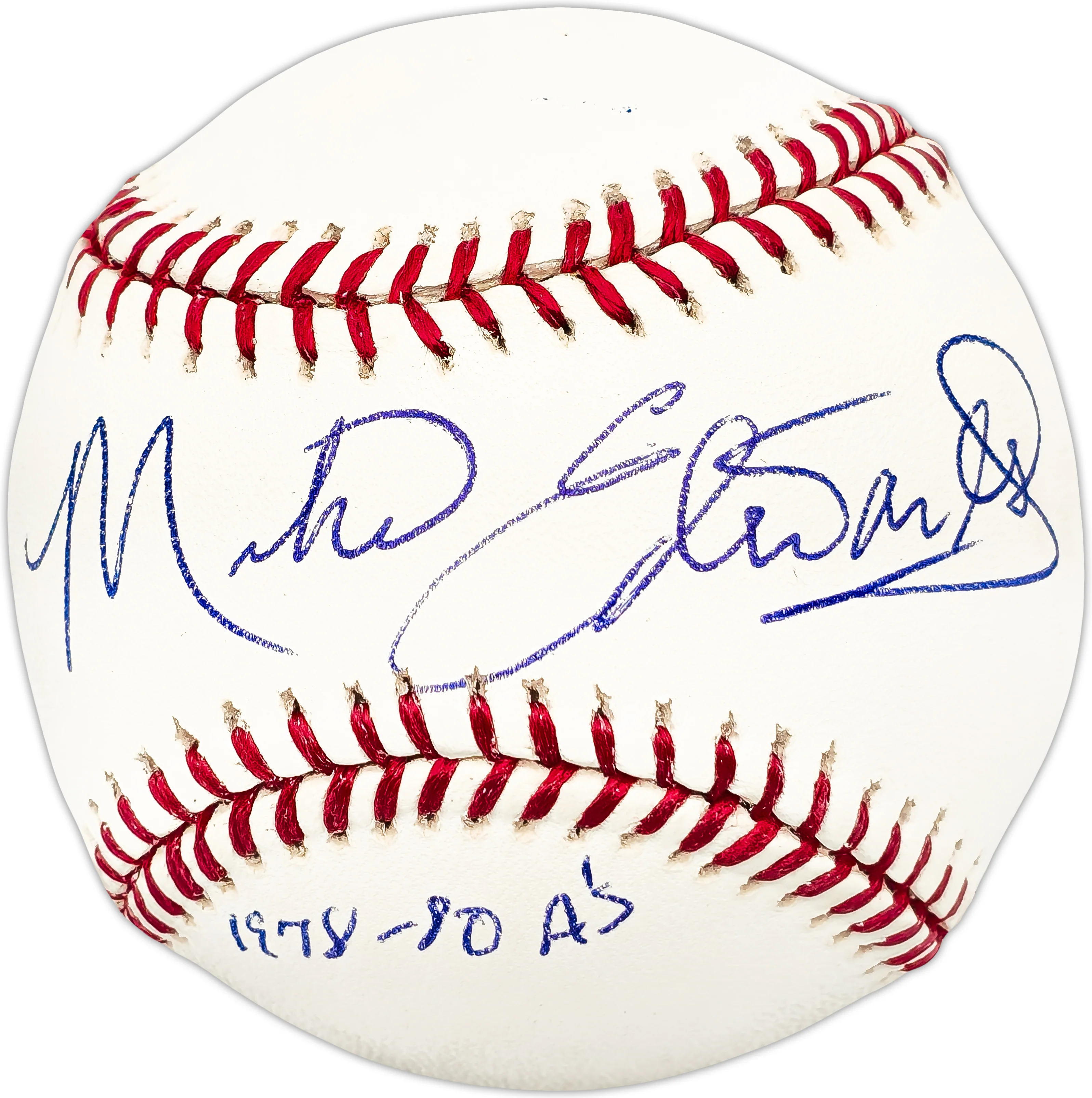 Mike Edwards Autographed Official MLB Baseball Oakland A's "1978-80 A's"