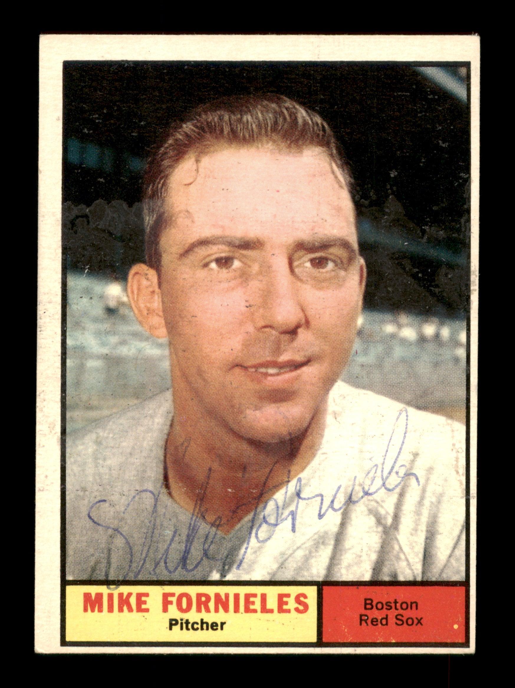 Mike Fornieles Autographed 1961 Topps Card #113 Boston Red Sox SKU #198822